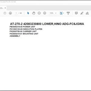 Tadano Crane AT-270-2 42083230800 LOWER,HINO ADG-FC6JGWA Parts Catalog Manual - PDF DOWNLOAD