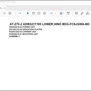 Tadano Crane AT-270-2 42083231100 LOWER,HINO BDG-FC6JGWA-NK Parts Catalog Manual - PDF DOWNLOAD