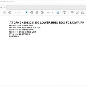 Tadano Crane AT-270-2 42083231300 LOWER,HINO BDG-FC6JGWA-PK Parts Catalog Manual - PDF DOWNLOAD