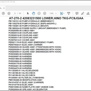 Tadano Crane AT-270-2 42083231500 LOWER,HINO TKG-FC9JGAA Parts Catalog Manual - PDF DOWNLOAD