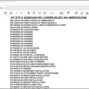 Tadano Crane AT-270-2 42083240100 LOWER,ISUZU KK-NRR35G3XN Parts Catalog Manual - PDF DOWNLOAD