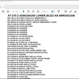 Tadano Crane AT-270-2 42083240200 LOWER,ISUZU KK-NRR35G3XN Spare Parts Catalog Manual - PDF DOWNLOAD