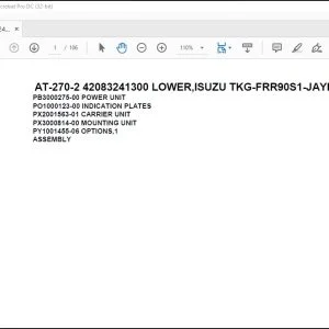 Tadano Crane AT-270-2 42083241300 LOWER,ISUZU TKG-FRR90S1-JAYN-M Parts Manual - PDF DOWNLOAD