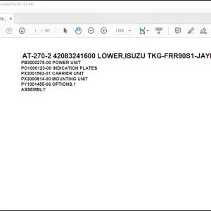Tadano Crane AT-270-2 42083241600 LOWER,ISUZU TKG-FRR90S1-JAYN-M Parts Manual - PDF DOWNLOAD