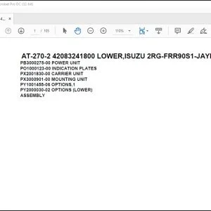 Tadano Crane AT-270-2 42083241800 LOWER,ISUZU 2RG-FRR90S1-JAYN-M Parts Catalog Manual - PDF DOWNLOAD