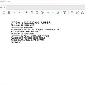 Tadano Crane AT-300-2 42023200001 UPPER Spare Parts Catalog Manual - PDF DOWNLOAD