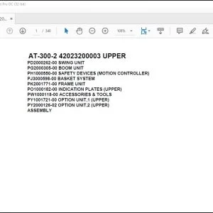 Tadano Crane AT-300-2 42023200003 UPPER Spare Parts Catalog Manual - PDF DOWNLOAD
