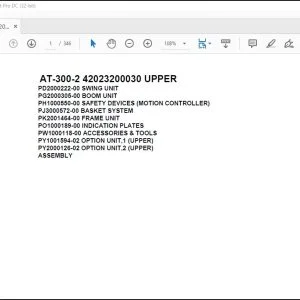 Tadano Crane AT-300-2 42023200030 UPPER Spare Parts Catalog Manual - PDF DOWNLOAD