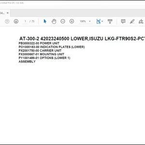 Tadano Crane AT-300-2 42023240500 LOWER,ISUZU LKG-FTR90S2-PCYH-M Parts Catalog Manual - PDF DOWNLOAD