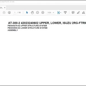 Tadano Crane AT-300-2 42023240602 UPPER LOWER ISUZU 2RG-FTR90U2-PCYH-M Parts Manual - PDF DOWNLOAD