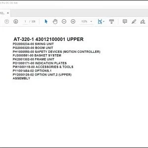 Tadano Crane AT-320-1 43012100001 UPPER Spare Parts Catalog Manual - PDF DOWNLOAD