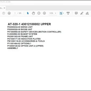Tadano Crane AT-320-1 43012100002 UPPER Spare Parts Catalog Manual - PDF DOWNLOAD