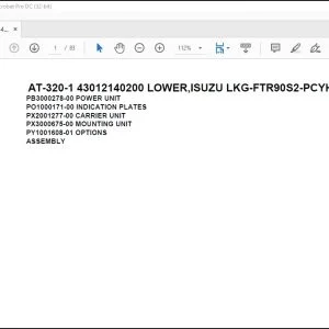 Tadano Crane AT-320-1 43012140200 LOWER,ISUZU LKG-FTR90S2-PCYH-M Parts Catalog Manual - PDF DOWNLOAD
