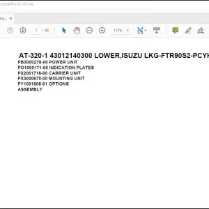 Tadano Crane AT-320-1 43012140300 LOWER,ISUZU LKG-FTR90S2-PCYH-M Spare Parts Catalog Manual - PDF DOWNLOAD