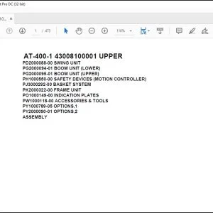 Tadano Crane AT-400-1 43008100001 UPPER Spare Parts Catalog Manual - PDF DOWNLOAD