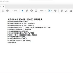 Tadano Crane AT-400-1 43008100003 UPPER Spare Parts Catalog Manual - PDF DOWNLOAD