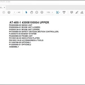 Tadano Crane AT-400-1 43008100004 UPPER Spare Parts Catalog Manual - PDF DOWNLOAD