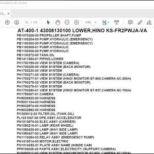 Tadano Crane AT-400-1 43008130100 LOWER,HINO KS-FR2PWJA-VA Spare Parts Catalog Manual - PDF DOWNLOAD