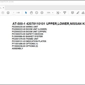 Tadano Crane AT-500-1 42078110101 UPPER LOWER NISSAN KC-KG520 Parts Manual - PDF DOWNLOAD