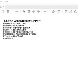 Tadano Crane AT-72-1 43003100002 UPPER Spare Parts Catalog Manual - PDF DOWNLOAD