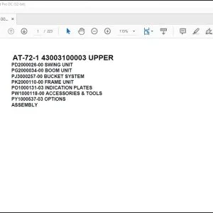 Tadano Crane AT-72-1 43003100003 UPPER Spare Parts Catalog Manual - PDF DOWNLOAD
