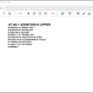 Tadano Crane AT-80-1 42006100010 UPPER Spare Parts Catalog Manual - PDF DOWNLOAD