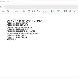 Tadano Crane AT-80-1 42006100011 UPPER Spare Parts Catalog Manual - PDF DOWNLOAD