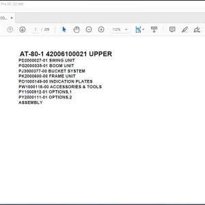 Tadano Crane AT-80-1 42006100021 UPPER Spare Parts Catalog Manual - PDF DOWNLOAD