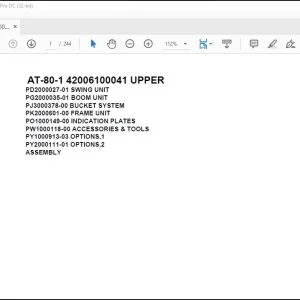 Tadano Crane AT-80-1 42006100041 UPPER Spare Parts Catalog Manual - PDF DOWNLOAD