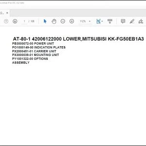 Tadano Crane AT-80-1 42006122000 LOWER, MITSUBISI KK-FG50EB1A3 Parts Catalog Manual - PDF DOWNLOAD