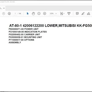 Tadano Crane AT-80-1 42006122200 LOWER, MITSUBISI KK-FG50EB1A5 Parts Catalog Manual - PDF DOWNLOAD