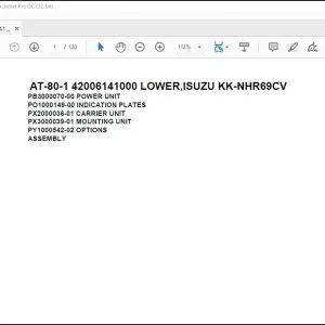 Tadano Crane AT-80-1 42006141000 LOWER, ISUZU KK-NHR69CV Spare Parts Catalog Manual - PDF DOWNLOAD