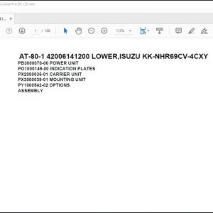 Tadano Crane AT-80-1 42006141200 LOWER, ISUZU KK-NHR69CV-4CXY Parts Catalog Manual - PDF DOWNLOAD