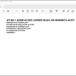 Tadano Crane AT-80-1 42006141300 LOWER, ISUZU KK-NHR69CV-4CXY Spare Parts Catalog Manual - PDF DOWNLOAD