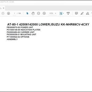 Tadano Crane AT-80-1 42006142000 LOWER, ISUZU KK-NHR69CV-4CXY Parts Catalog Manual - PDF DOWNLOAD