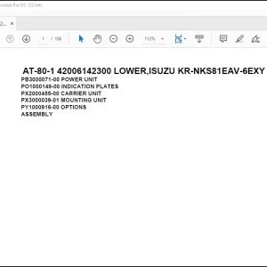 Tadano Crane AT-80-1 42006142300 LOWER, ISUZU KR-NKS81EAV-6EXY Parts Catalog Manual - PDF DOWNLOAD