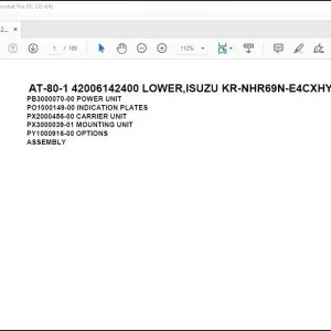 Tadano Crane AT-80-1 42006142400 LOWER, ISUZU KR-NHR69N-E4CXHY Parts Catalog Manual - PDF DOWNLOAD