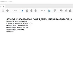 Tadano Crane AT-80-2 42006220200 LOWER MITSUBISHI PA-FG70DB13 Parts Manual - PDF DOWNLOAD
