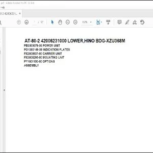 Tadano Crane AT-80-2 42006231000 LOWER,HINO BDG-XZU368M Parts Catalog Manual - PDF DOWNLOAD