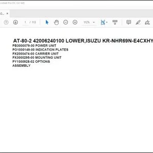 Tadano Crane AT-80-2 42006240100 LOWER ISUZU KR-NHR69N-E4CXHY Parts Manual - PDF DOWNLOAD