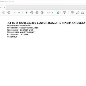 Tadano Crane AT-80-2 42006240300 LOWER ISUZU PB-NKS81AN-E6EXY Parts Manual - PDF DOWNLOAD