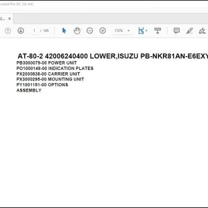 Tadano Crane AT-80-2 42006240400 LOWER,ISUZU PB-NKR81AN-E6EXY Parts Manual - PDF DOWNLOAD