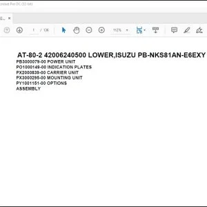 Tadano Crane AT-80-2 42006240500 LOWER,ISUZU PB-NKS81AN-E6EXY Parts Manual - PDF DOWNLOAD