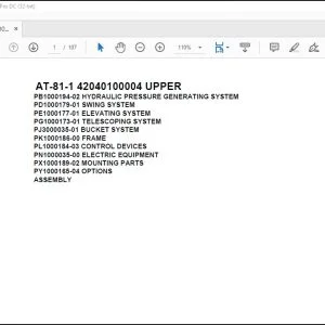 Tadano Crane AT-81-1 42040100004 UPPER Spare Parts Catalog Manual - PDF DOWNLOAD