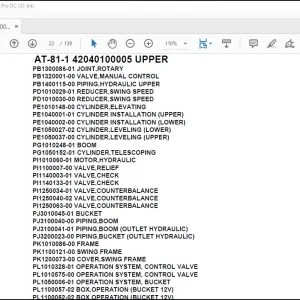 Tadano Crane AT-81-1 42040100005 UPPER Spare Parts Catalog Manual - PDF DOWNLOAD
