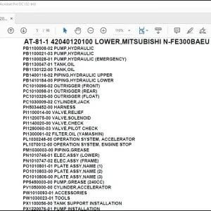 Tadano Crane AT-81-1 42040120100 LOWER,MITSUBISHI N-FE300BAEU Parts Catalog Manual - PDF DOWNLOAD