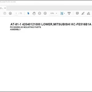 Tadano Crane AT-81-1 42040121000 LOWER,MITSUBISHI KC-FE516B1A Parts Catalog Manual - PDF DOWNLOAD