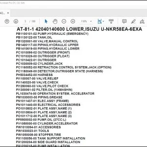 Tadano Crane AT-81-1 42040140600 LOWER,ISUZU U-NKR58EA-6EXA Parts Catalog Manual - PDF DOWNLOAD