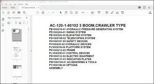 Tadano Mobile Crane AC-120-1-80102 3 Boom Crawler Type Spare Parts Catalog Manual - PDF DOWNLOAD
