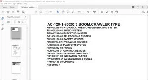 Tadano Mobile Crane AC-120-1-80202 3 Boom Crawler Type Spare Parts Catalog Manual - PDF DOWNLOAD